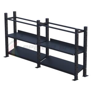 Купить Модульный стеллаж для гантелей, гирь и медболов 2580х430х1200 (2 секции) в Екатеринбурге 